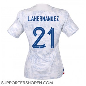Frankrike Lucas Hernandez #21 Borta Matchtröja Dam VM 2022 Kortärmad